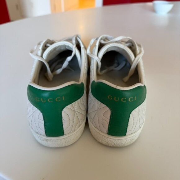Gucci Ace Quilted GG Leather Sneakers, Size 13, White - Picture 2 of 6